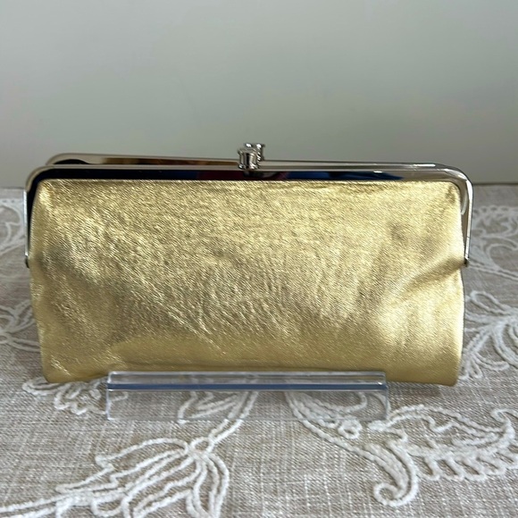 Hobo International EUC Lauren Metallic Gold Wallet/Clutch - Picture 1 of 14